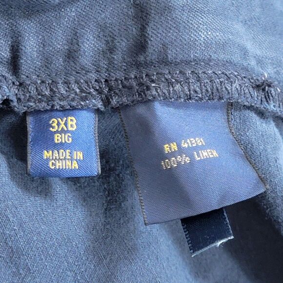 Polo Ralph Lauren Shorts Mens 3XB Big Blue 100% Linen Classic Fit Drawstring - Picture 10 of 11